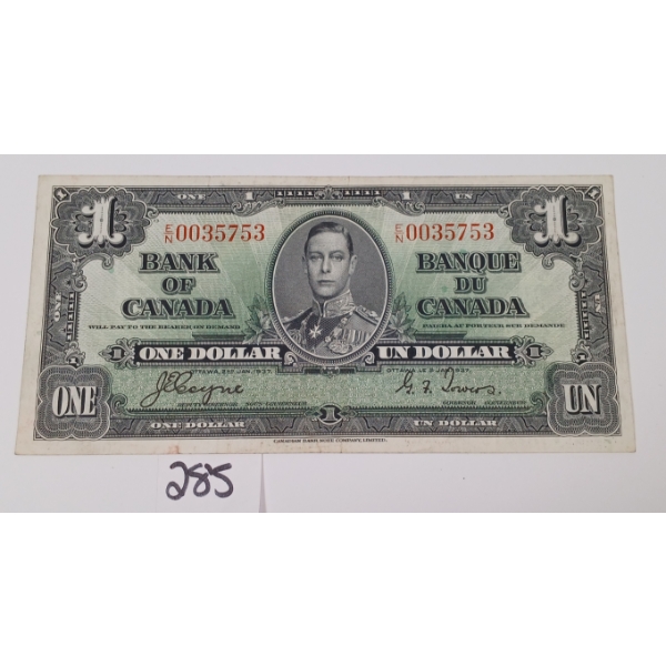 1937 CDN $1 BANKNOTE