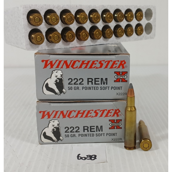 AMMO: 40X WINCHESTER SUPER X .222 REM - 50GR - PSP