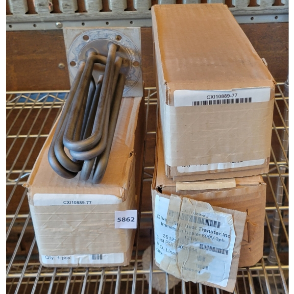 LOT OF 3 - 600V 3PH 12KW IMMERSION HEATERS 