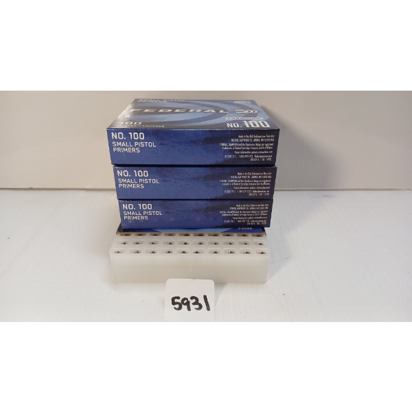 PRIMERS: 400X FEDERAL NO. 100 SMALL PISTOL PRIMERS