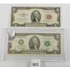 Image 1 : LOT OF 2 - 1953 & 2013 U.S. $2 BANKNOTES