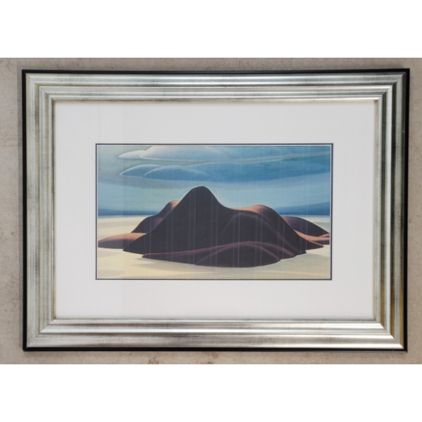 PIC ISLAND IN STYLE OF LAWREN HARRIS BY UNKNOWN ARTIST - FRAMED PRINT