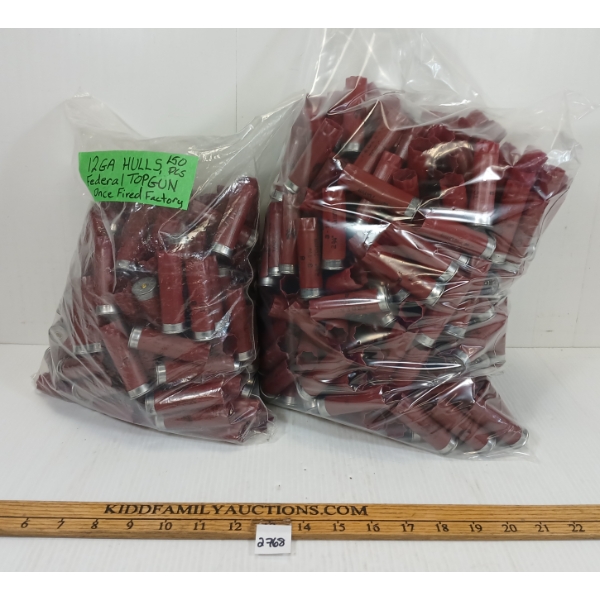 QTY OF 12GA FEDERAL TOP GUN HULLS - ONCE FIRED