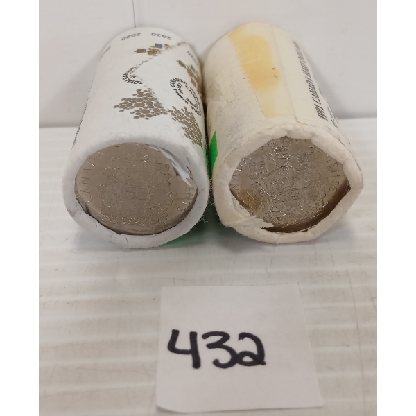 LOT OF 2 - 1991 & 2020 RCM 50 CENT ROLLS
