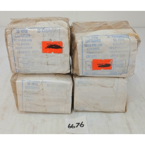 AMMO: 100X CENTURY INTL ARMS 7.62X39CAL
