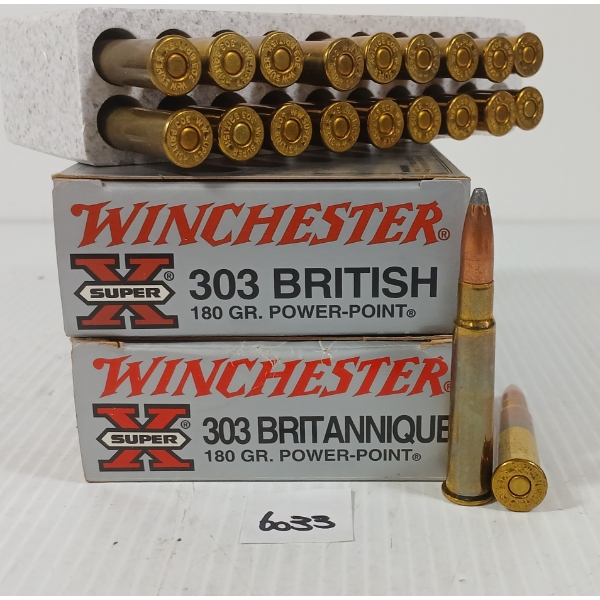 AMMO: 40X WINCHESTER SUPER X .303 BRIT - 180GR - PP