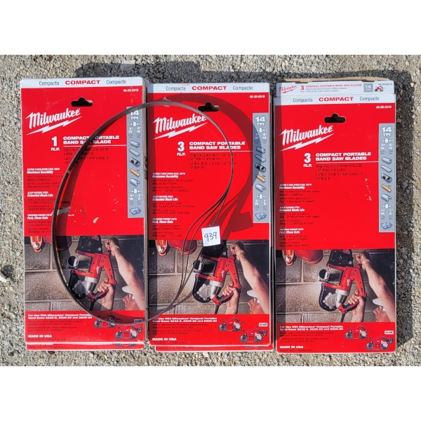 LOT OF 6 - MILWAUKEE 3PC COMPACT PORTABLE BAND SAW BLADES - 14TPI