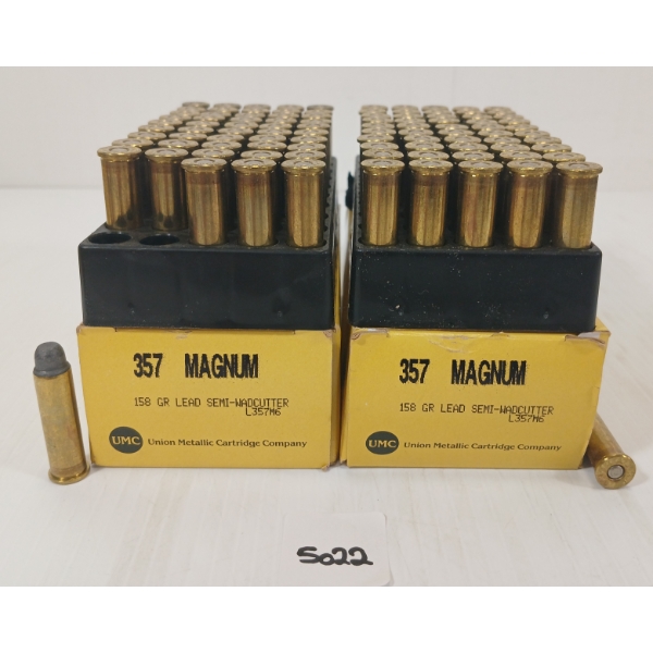 AMMO: 100X UMC .357 MAGNUM - 158GR - LEAD SEMI-WADCUTTER