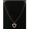 Image 1 : PLATINUM PLATED SIMULATED DIAMOND (CZ) HEART NECKLACE 
