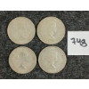 Image 2 : LOT OF 4 - 1959 CDN 50 CENT SILVER COINS