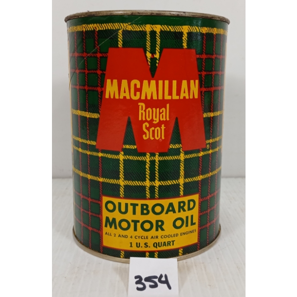 MACMILLAN ROYAL SCOT OUTBOARD MOTOR OIL QT CAN