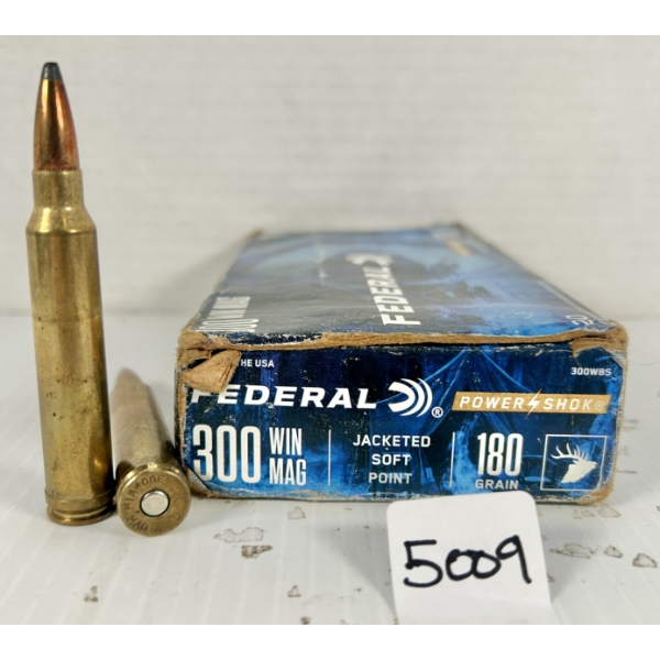 AMMO: 20X FEDERAL .300 WIN MAG - 180 GR SP
