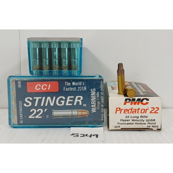 AMMO: 142X CCI STINGER & PMC PREDATOR .22 LR - 33GR 