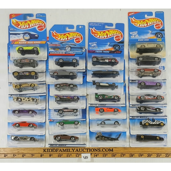 LOT OF 30 - HOTWHEELS - DARK RIDER SERIES II, JAGUAR XJ220, PORSCHE 911, ETC