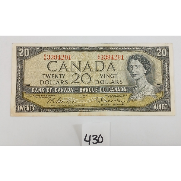 1954 CDN $20 BANKNOTE