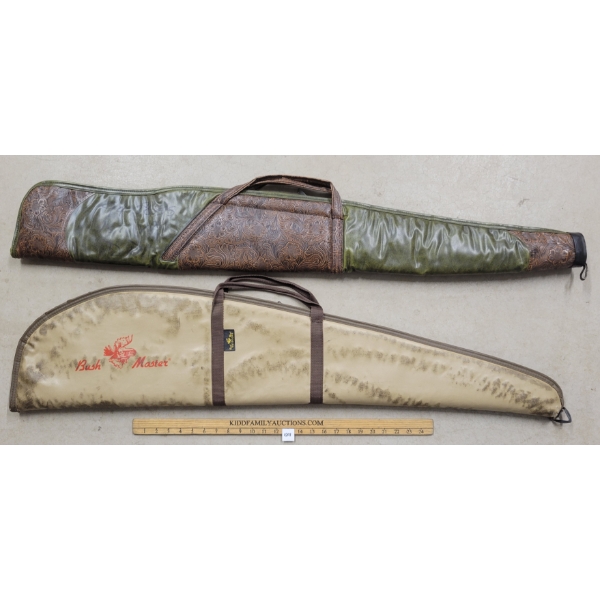 LOT OF 2 - SOFT LONG GUN CASES -INCL WEATHER SHIELD & BUSH MASTER