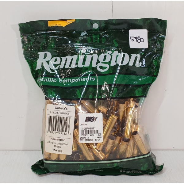 BRASS: 100X REMINGTON .35 REM - UNPRIMED - SEALED