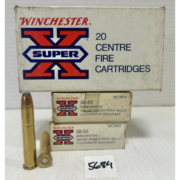 AMMO: 60X WINCHESTER .38-55 WIN 255GR. SP