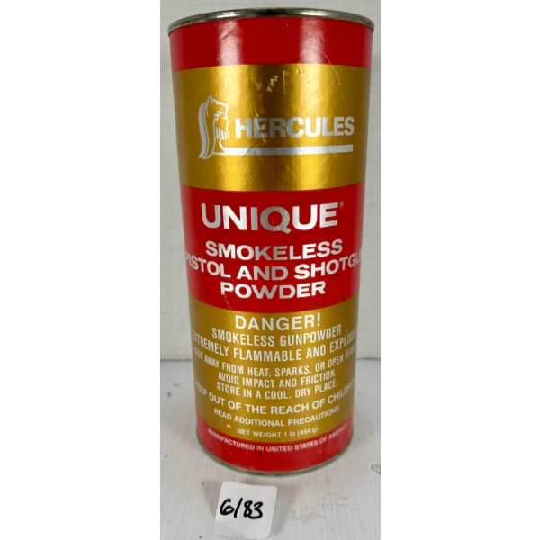 POWDER: APPROX 0.50LB HERCULES UNIQUE 