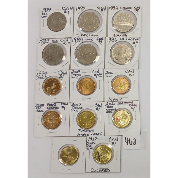 LOT OF 14 - CDN DOLLARS - INCL 1974, 1980, 1982 & 1983 ETC