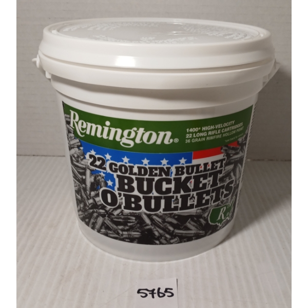AMMO: APPROX 1400X .22 LR - 36GR - HP - GOLDEN BULLET BUCKET - FACTORY SEALED