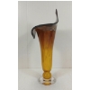 Image 3 : BLOWN GLASS RUFFLE TOP VASE BY A. BUSH