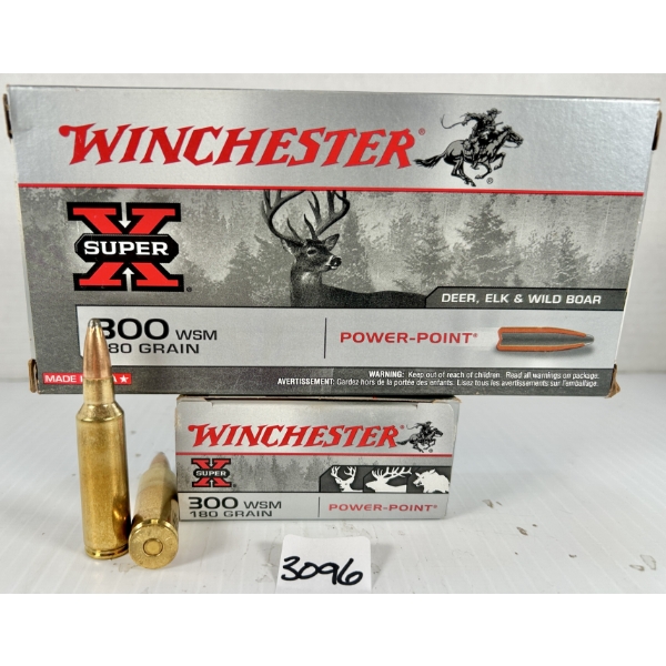 AMMO: 40X WINCHESTER .300 WSM - 180 GR SP