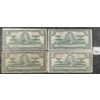 Image 1 : LOT OF 4 - 1937 CDN $1 BANKNOTES