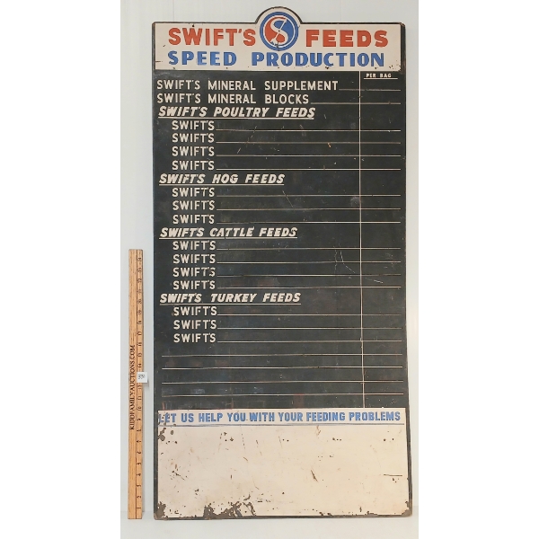 SWIFT'S FEEDS SPEED PRODUCTION - CHALK BOARD SIGN