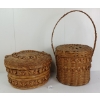 Image 3 : LOT OF 2 - NATIVE HAND WOVEN BASKETS W/ LIDS