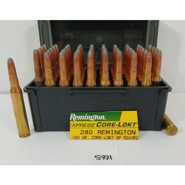 AMMO: 50X REMINGTON .280 REM - 165GR - CORE-LOKT SP - FACTORY LOADS