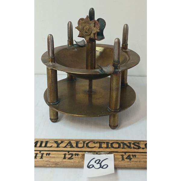 BRASS TRENCH ART ASHTRAY