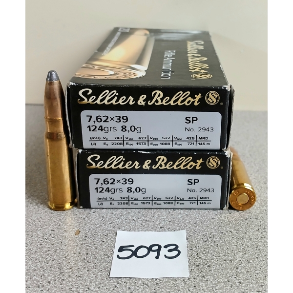 AMMO: 33X S&B 7.62 X 39 - 124GR SP 