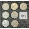 Image 1 : LOT OF 7 - 1954 CDN 25 CENT COINS