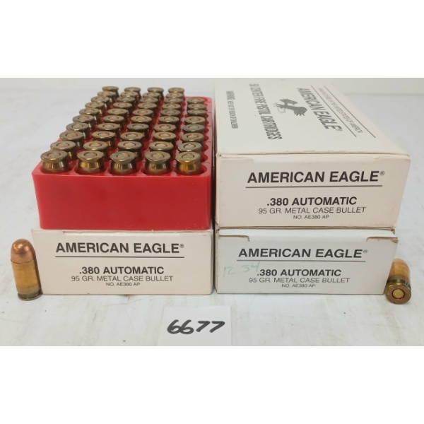 AMMO: 147X AMERICAN EAGLE .380AUTO - 95GR