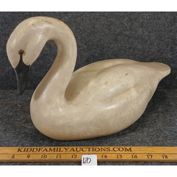 FOLK ART CARVED SWAN