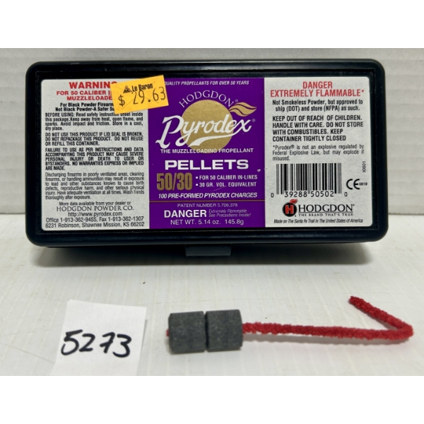 POWDER: 63X PYRODEX BLACK POWDER CHARGES