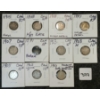 Image 1 : LOT OF 11 - 1858-1951 CDN 10 CENT COINS 