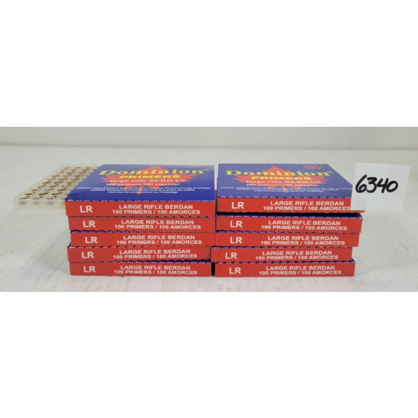 PRIMERS: 1000X DOMINION LARGE RIFLE BERDAN PRIMERS