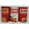 Image 1 : LOT OF 3 - SHELL X-100 MOTOR OIL QT CANS