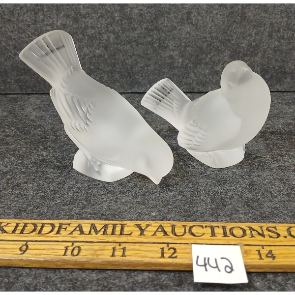 LOT OF 2 - LALIQUE SPARROWS