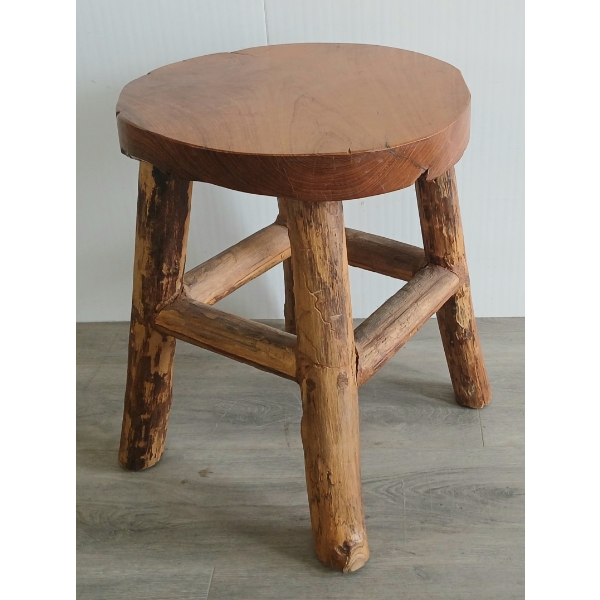 WOOD SLAB STOOL / PLANT STAND