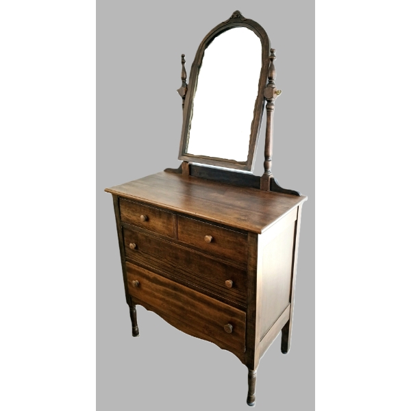 LATE VICTORIAN STYLE VANITY DRESSER W/ SWIVEL MIRROR - C. 1900-1925