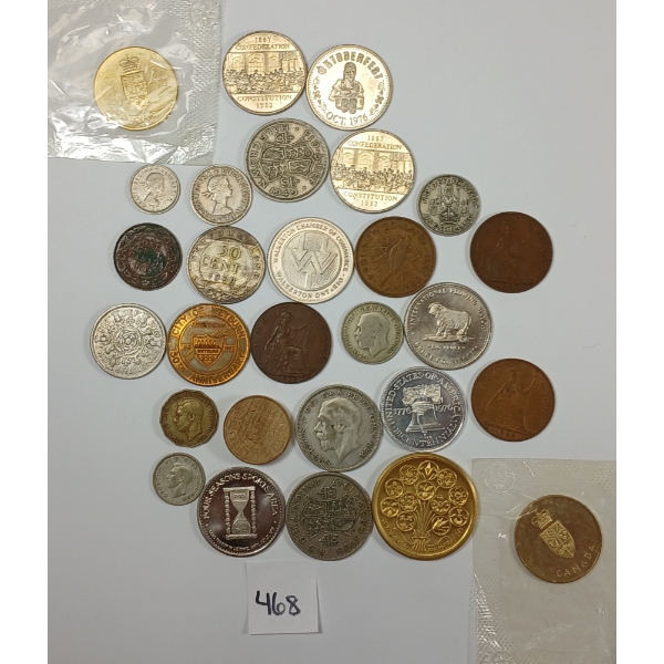 JOB LOT - WORLD COINS & TOKENS - INCL BRUCE COUNTY & WALKERTON, ETC.