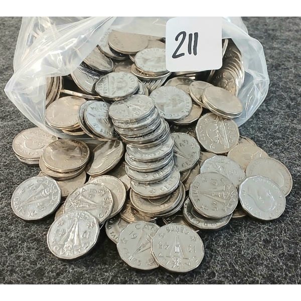 5.5LBS OF CDN NICKELS - MIXED YEARS