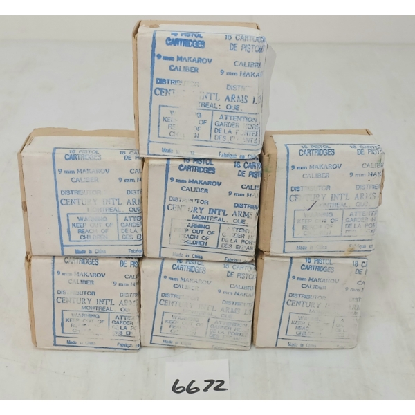 AMMO: 112X CENTURY INTL ARMS 9MM MAKAROV