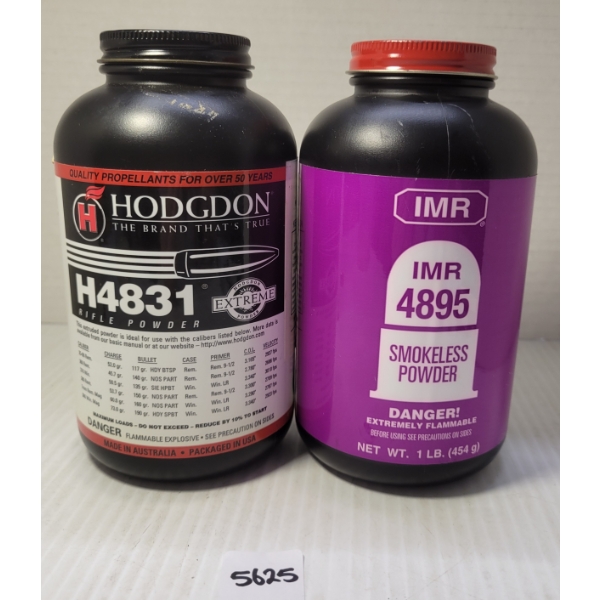 POWDER: HODGDON H4831 & IMR 4895 SMOKELESS POWDER - APPROX 1.5LBS