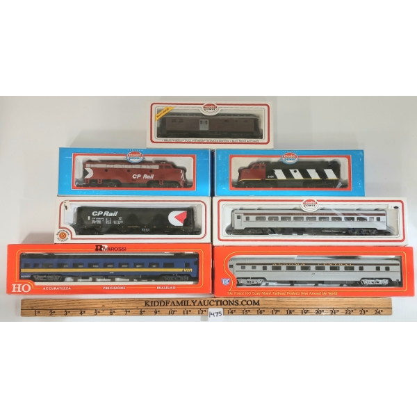 LOT OF 7 - MODEL POWER, IHC & BACHMAN HO SCALE MODEL TRAINS - ALGOMA CENTRAL, VIA & CP