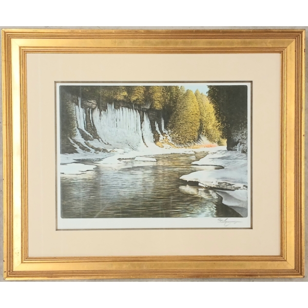 "ALONG THE CASCADES" BY KEN DANBY - FRAMED LITHOGRAPH