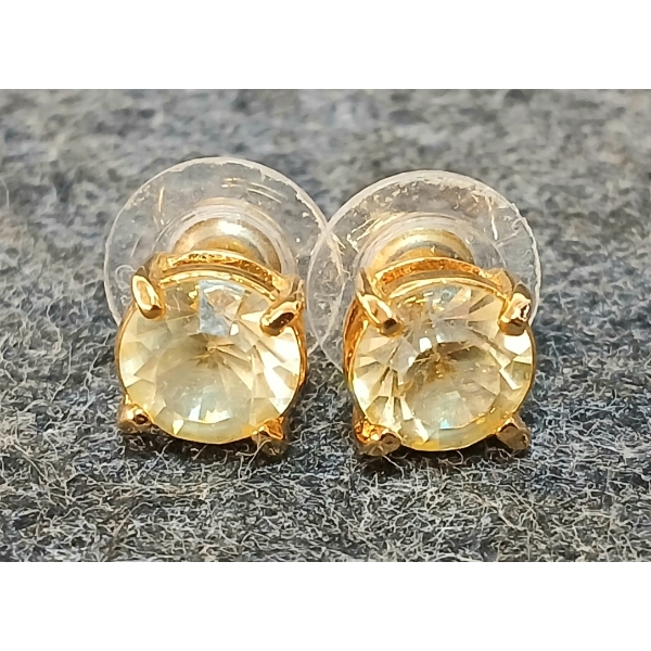 PAIR OF SWAROVSKI YELLOW CRYSTAL STUD EARRINGS 